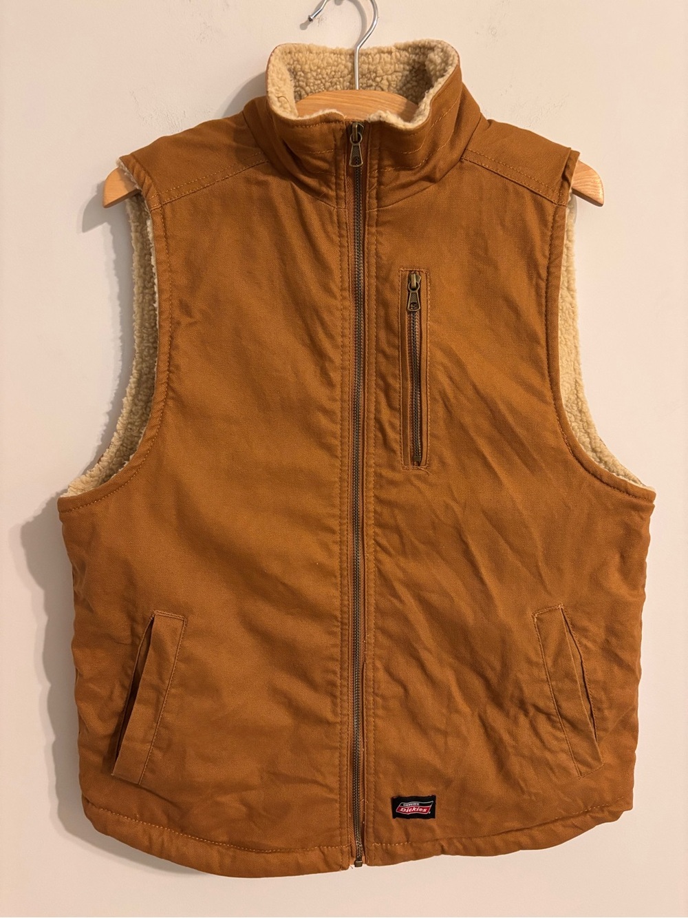 Dickies Men's Sherpa Lined brown Duck Vest